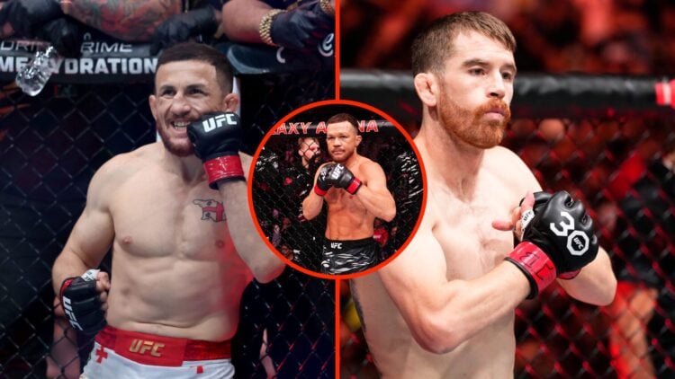 Merab Dvalishvili moments before his UFC 316 fight against Sean O'Malley split with Cory Sandhagen moments before his UFC Nashville main event with...