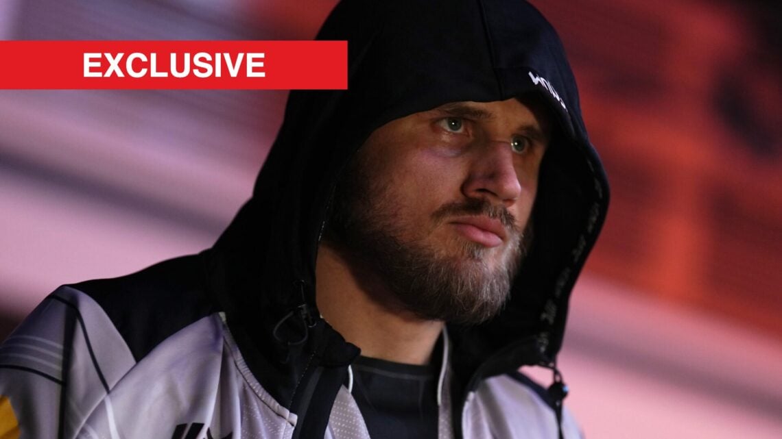 Alexander Romanov walks the the UFC Octagon for his fight with Alexander Volkov