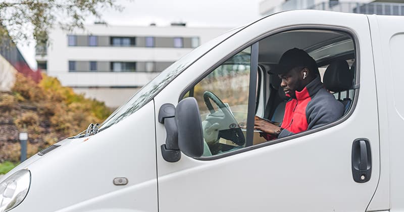 Service technician on the job